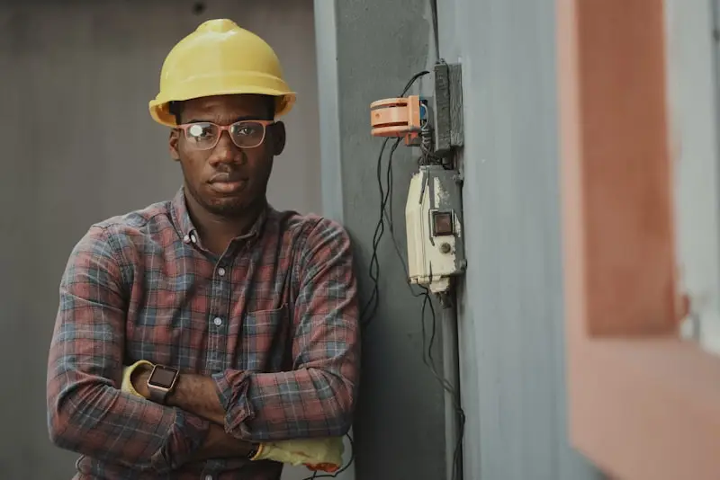 Maintenance technician servicing building facilities